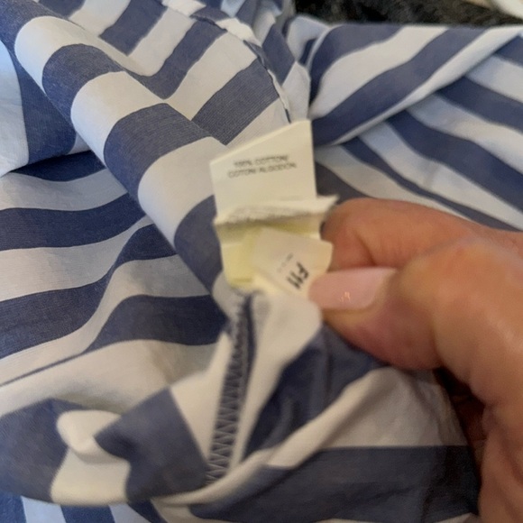 Lucky Brand🍀 Classic Poplin Blue & White Striped 100% Cotton Button Down 🥳HP🥳 - Picture 6 of 7